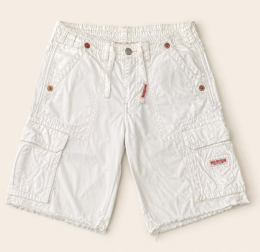 🤍 True Religion Y2K White Cargo Bermuda Shorts Size 33